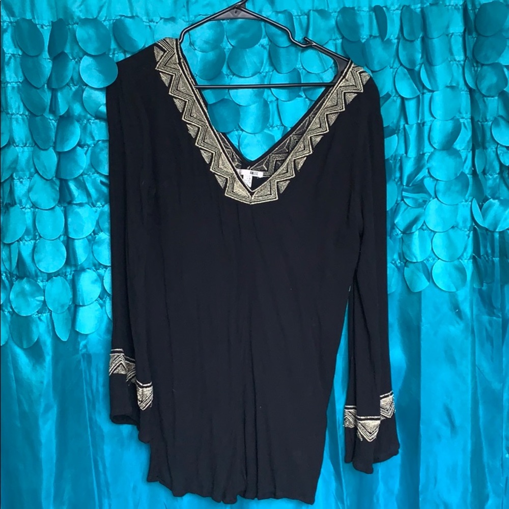 Amuse and society long sleeve black short romper